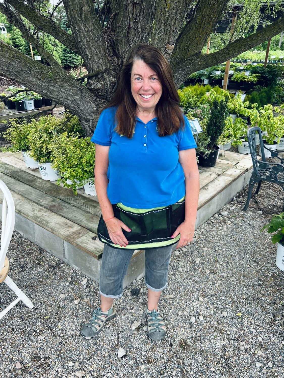 <p>Gail Joined Willow Greenhouse in 2015. Before that she owned her own gardening consulting business for eight years and she was a nurse for thirty-two years! Nick hired her admittedly because she is an amazing asset. Gail loves working at Willow Greenhouse because she loves helping people and learning. She says, you learn so much while you work here it is like a free class everyday.</p>
<p><strong>Fun Fact: She ran two and a half marathons at age 50.</strong></p>